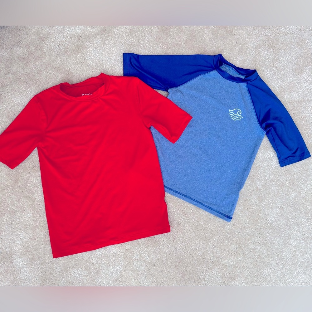 Cat and Jack rash guards one blue/ one red , both size Med (8/10)